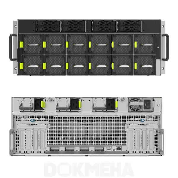 D8000 4U NVLink GPU BOX(HGX A100 8-GPU)Dokmeha-Front-Back