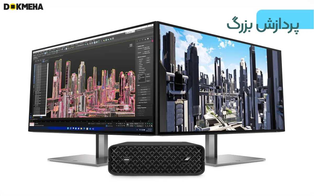 کیس اچ پی HP Z2 Mini G9 Workstation Desktop PC - نمای روبرو کوچکترین، ورک استیشن جهان با پرفورمنس بسیار عالی و پیادار
