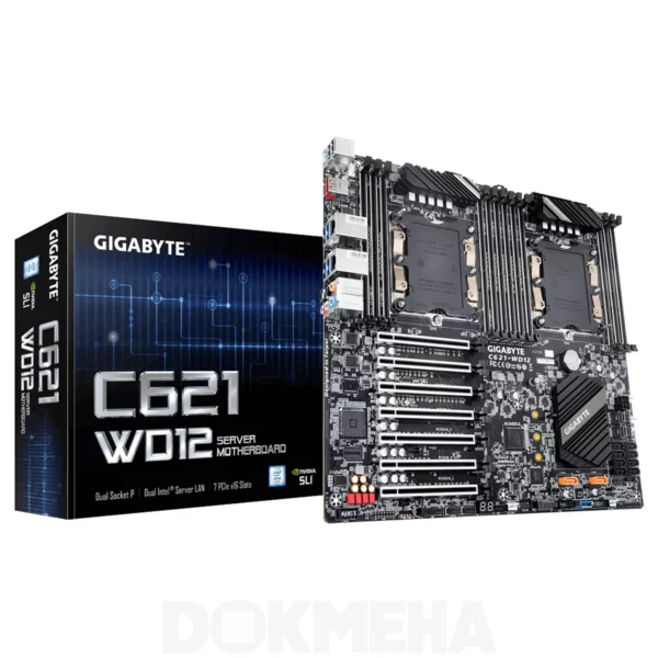 مادربرد GIGABYTE C621 WD12 با جعبه برای کیس ورک استیشن DOKMEHA W12000 Ai GPUs Intel Xeon 2th Gen